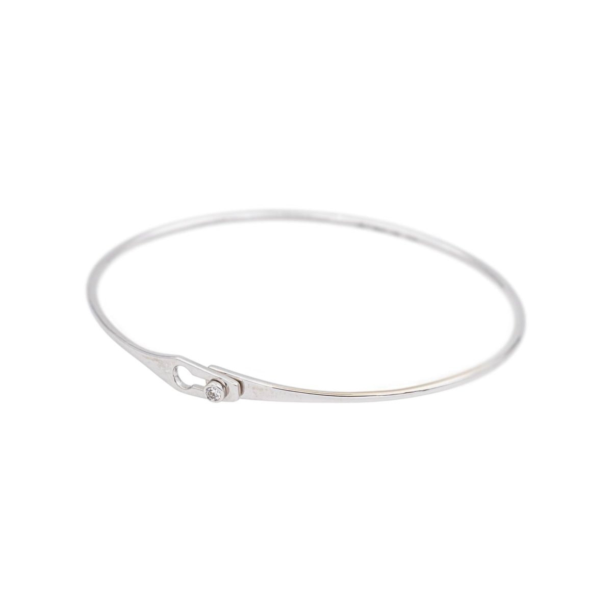 Bracelet Jonc DINH VAN "Serrure" en or blanc et diamant - Castafiore