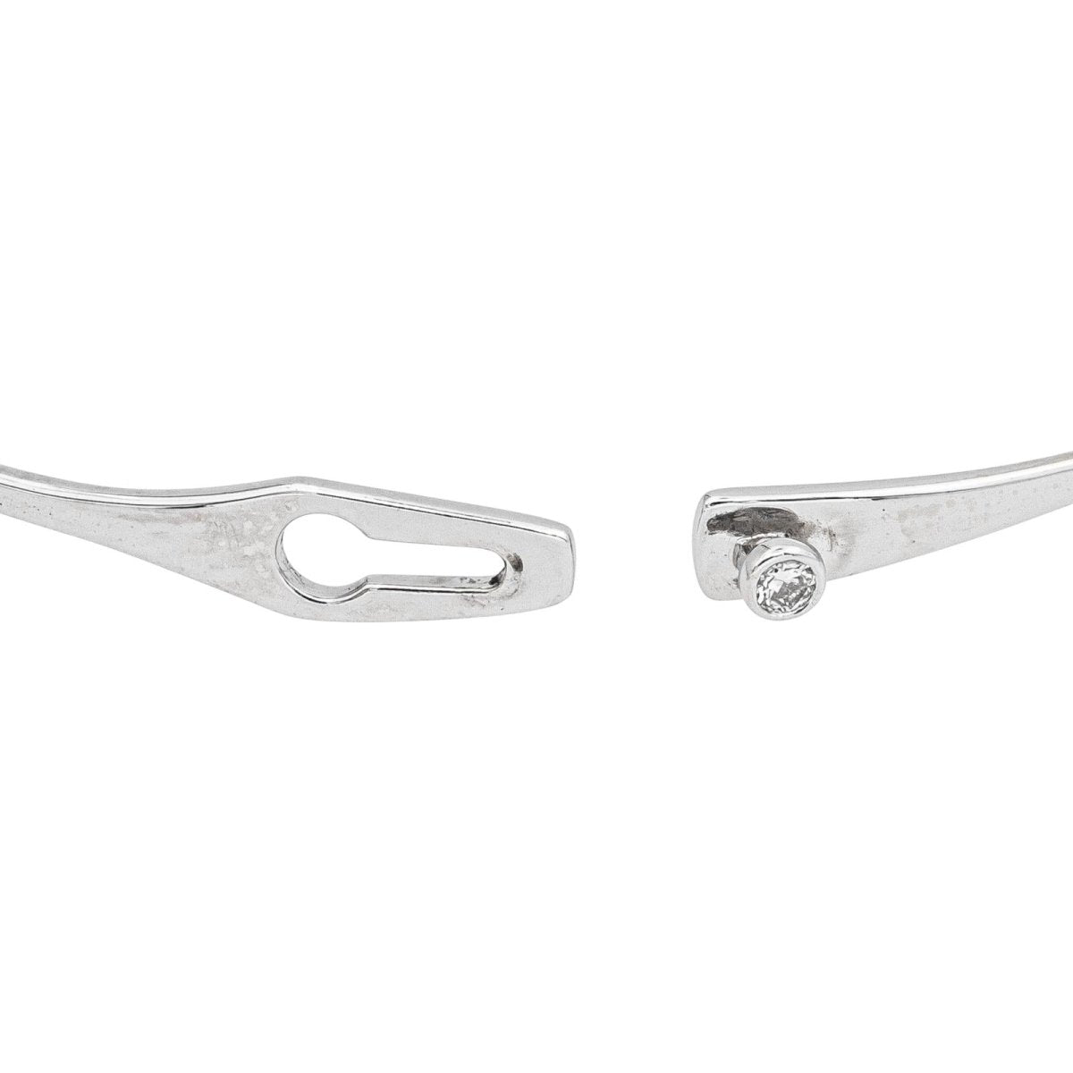Bracelet Jonc DINH VAN "Serrure" en or blanc et diamant - Castafiore