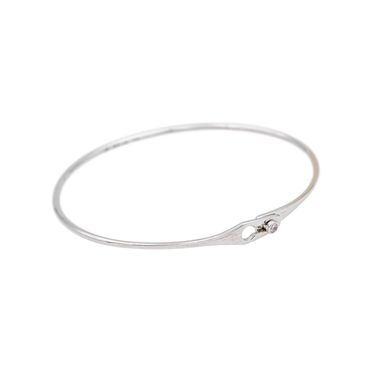 Bracelet Jonc DINH VAN "Serrure" en or blanc et diamant - Castafiore