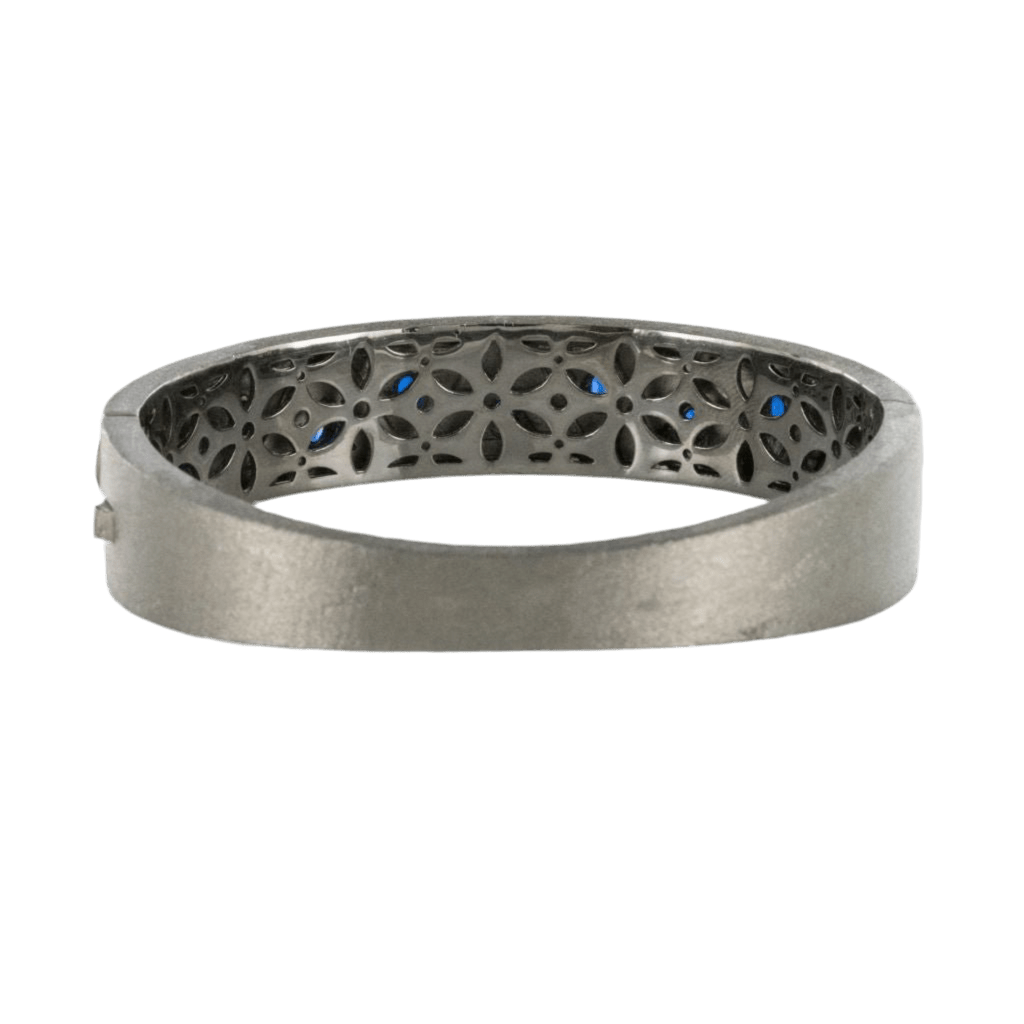 Bracelet Jonc en argent, cyanites et diamants - Castafiore