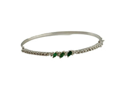 Bracelet Jonc en or blanc, émeraudes et diamants - Castafiore