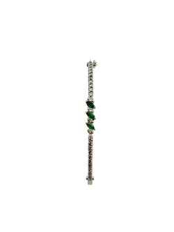 Bracelet Jonc en or blanc, émeraudes et diamants - Castafiore