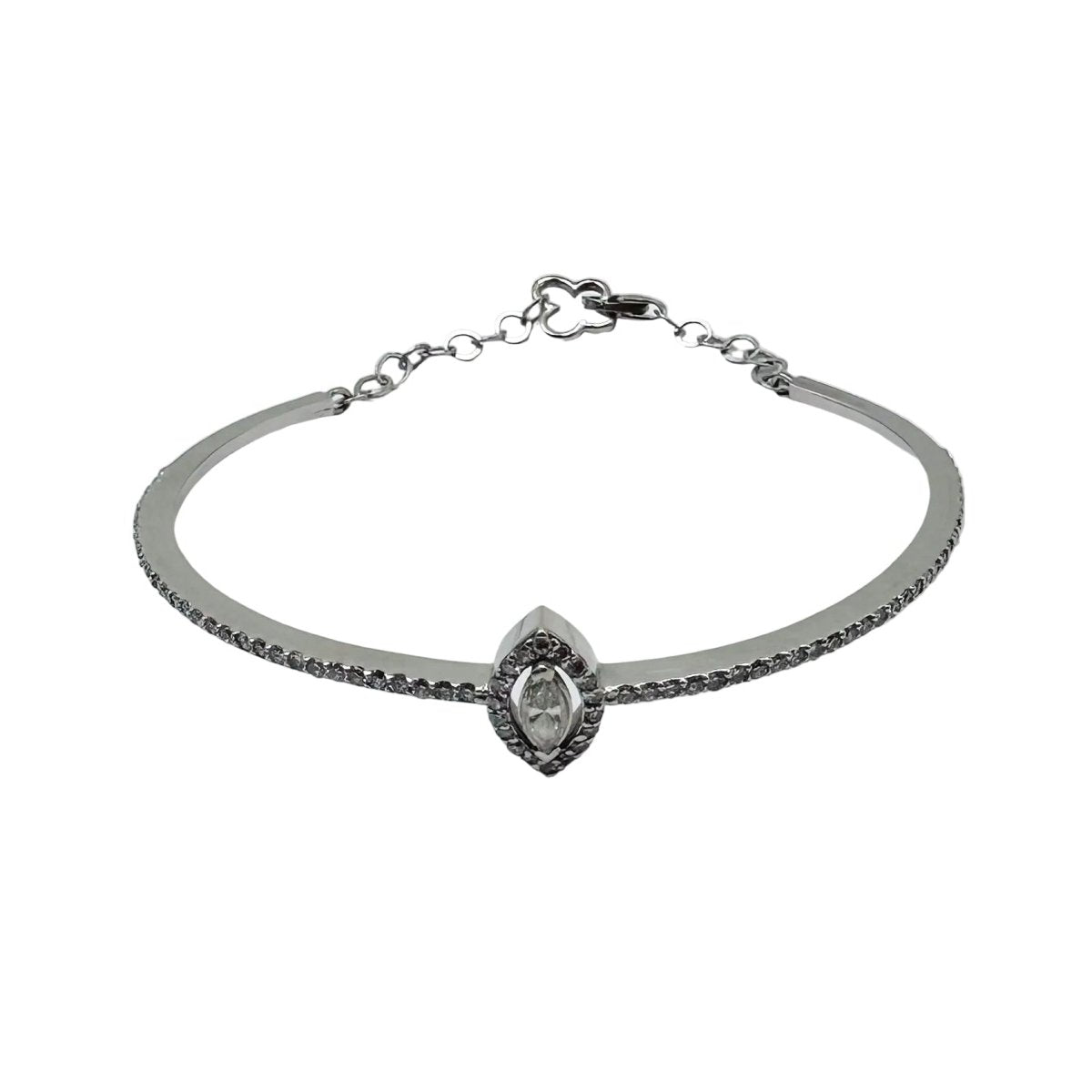 Bracelet Jonc en or blanc et diamants - Castafiore