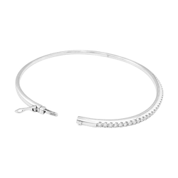 Bracelet Jonc en or blanc et diamants - Castafiore