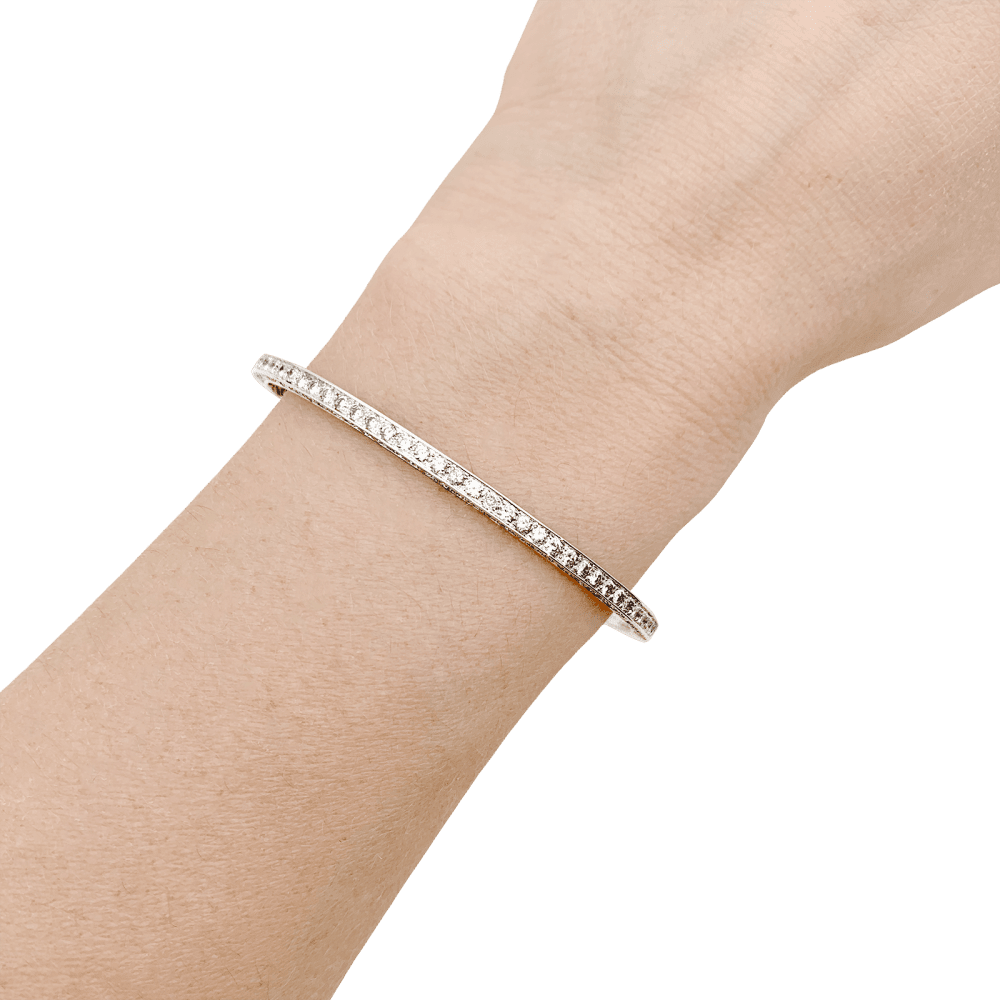 Bracelet Jonc en or blanc et diamants - Castafiore