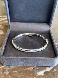 Bracelet Jonc en or blanc et diamants - Castafiore