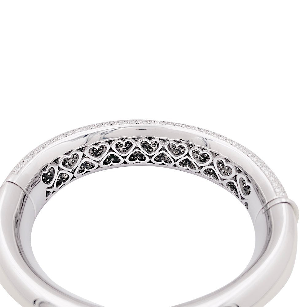 Bracelet jonc en or blanc et diamants - Castafiore