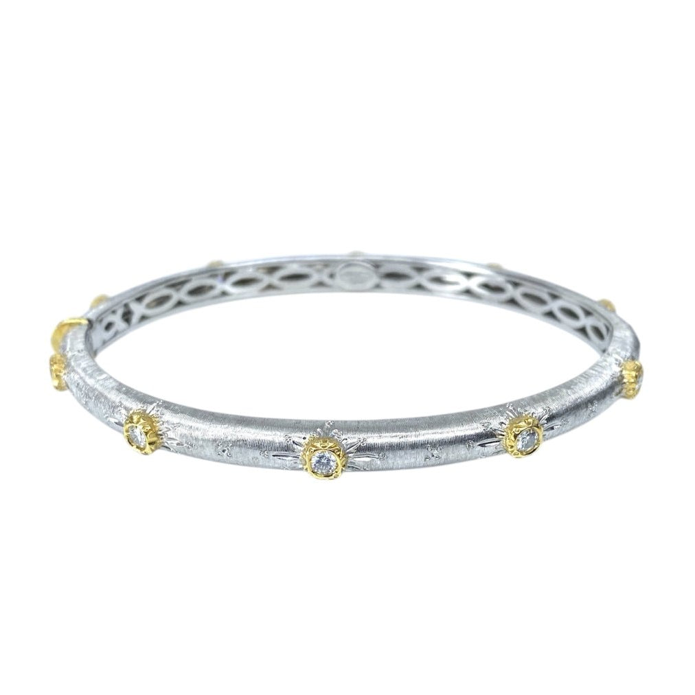 Bracelet jonc en or blanc et diamants - Castafiore