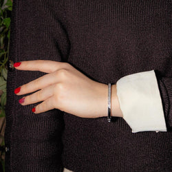 Bracelet Jonc en or blanc et diamants - Castafiore