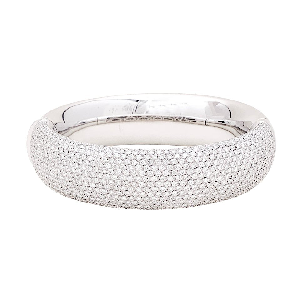 Bracelet jonc en or blanc et diamants - Castafiore