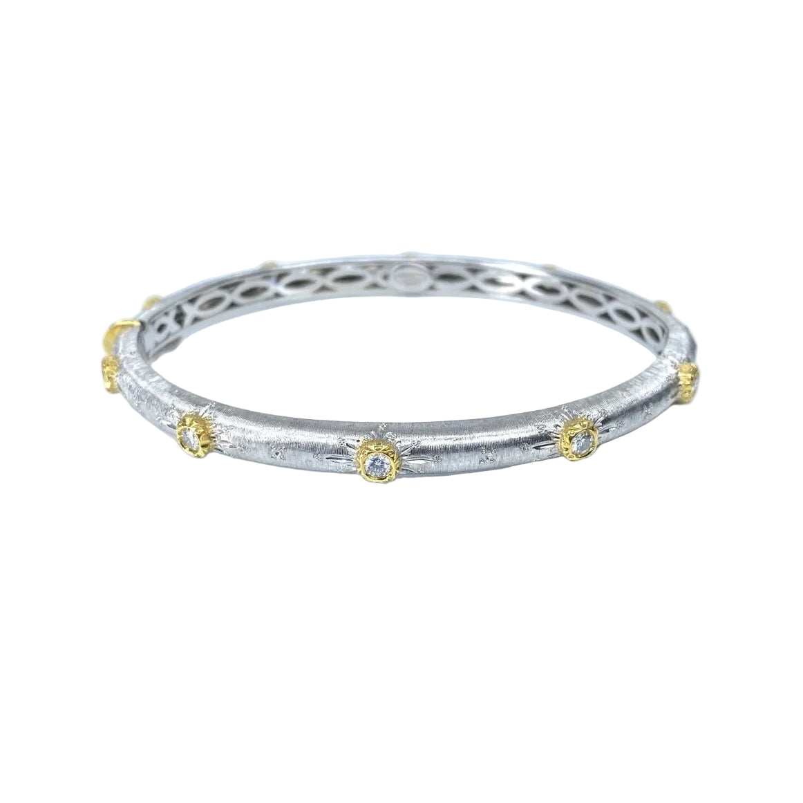 Bracelet jonc en or blanc et diamants - Castafiore