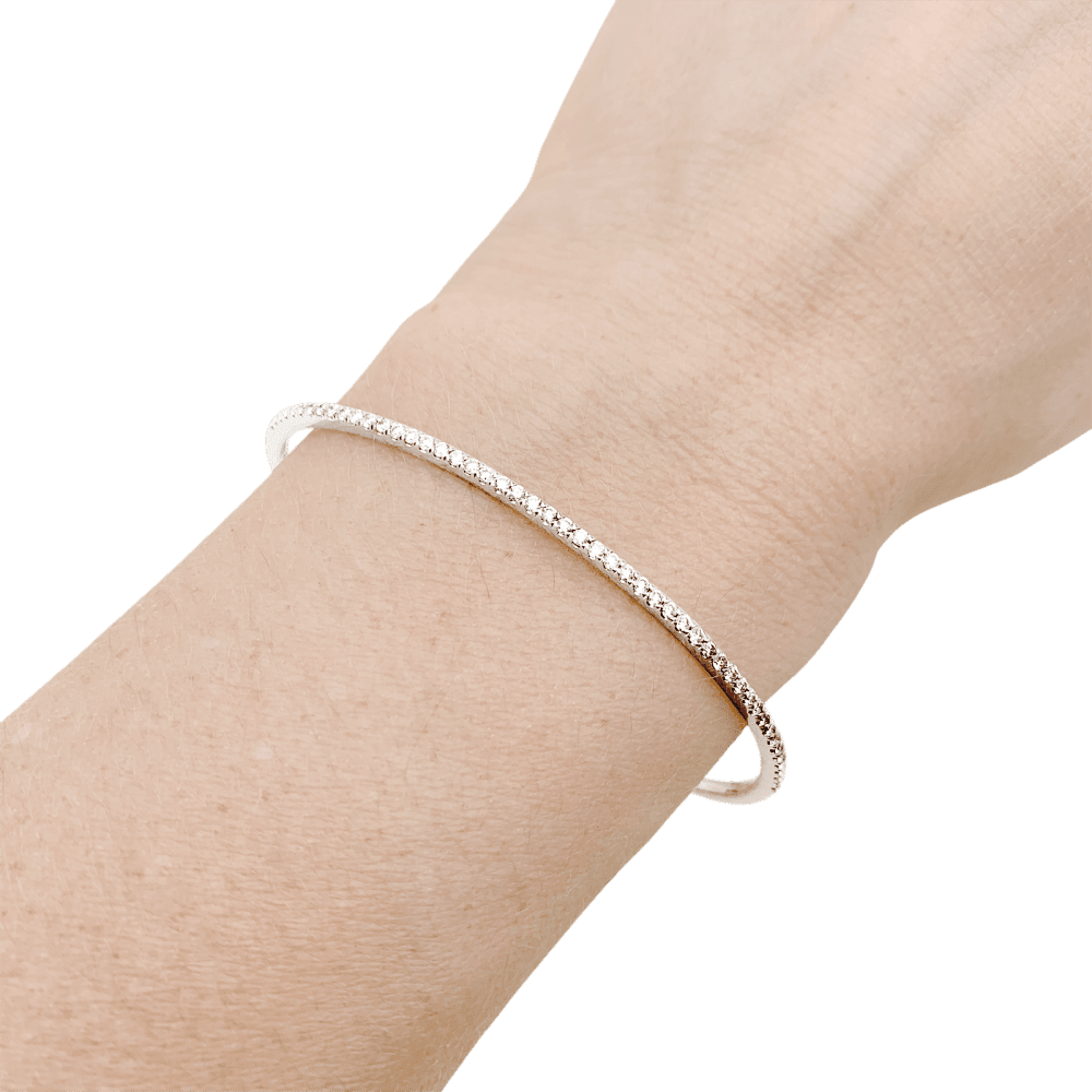 Bracelet Jonc en or blanc et diamants - Castafiore