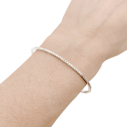Bracelet Jonc en or blanc et diamants - Castafiore