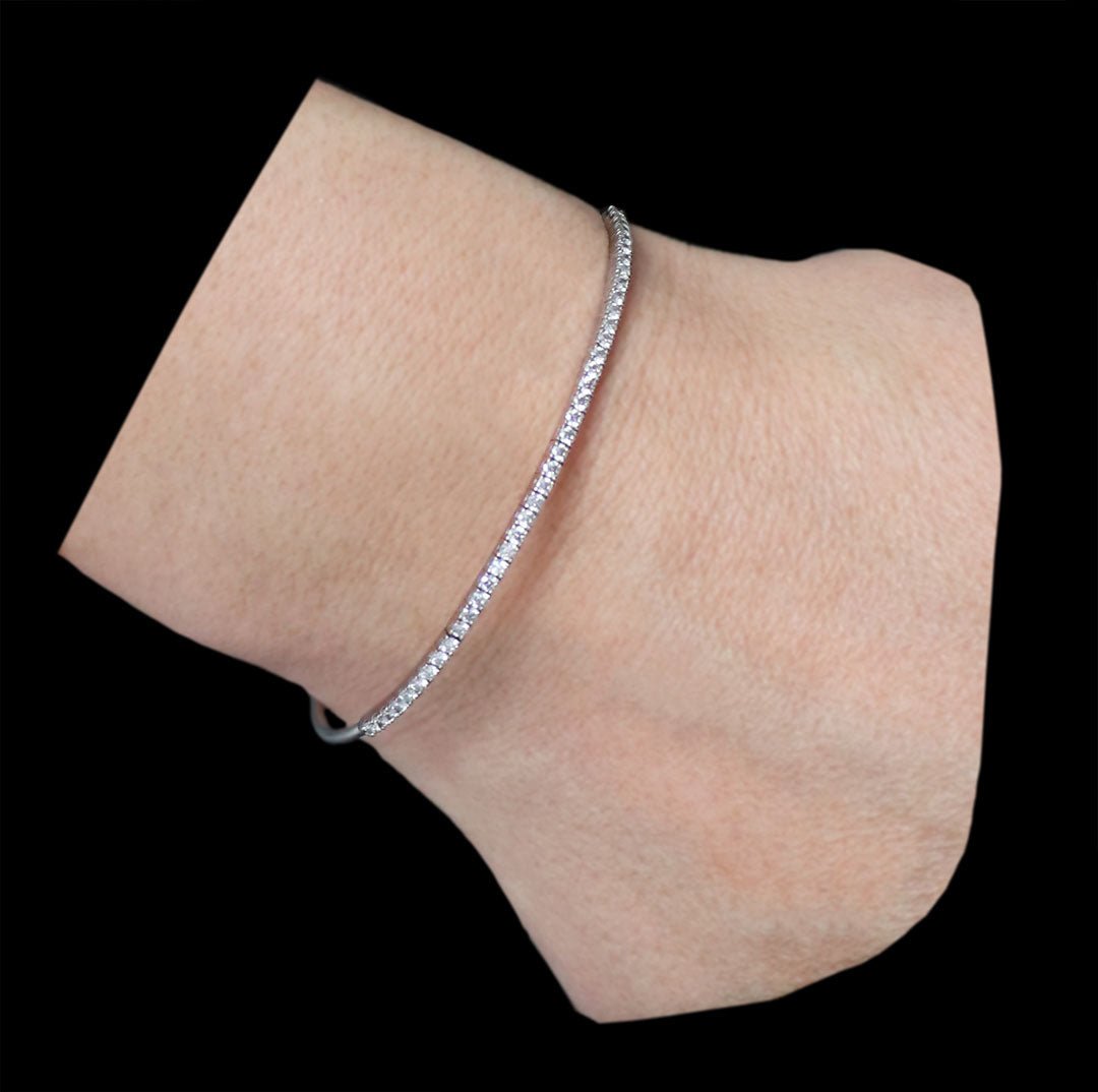 Bracelet Jonc en or blanc et diamants - Castafiore