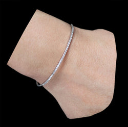 Bracelet Jonc en or blanc et diamants - Castafiore