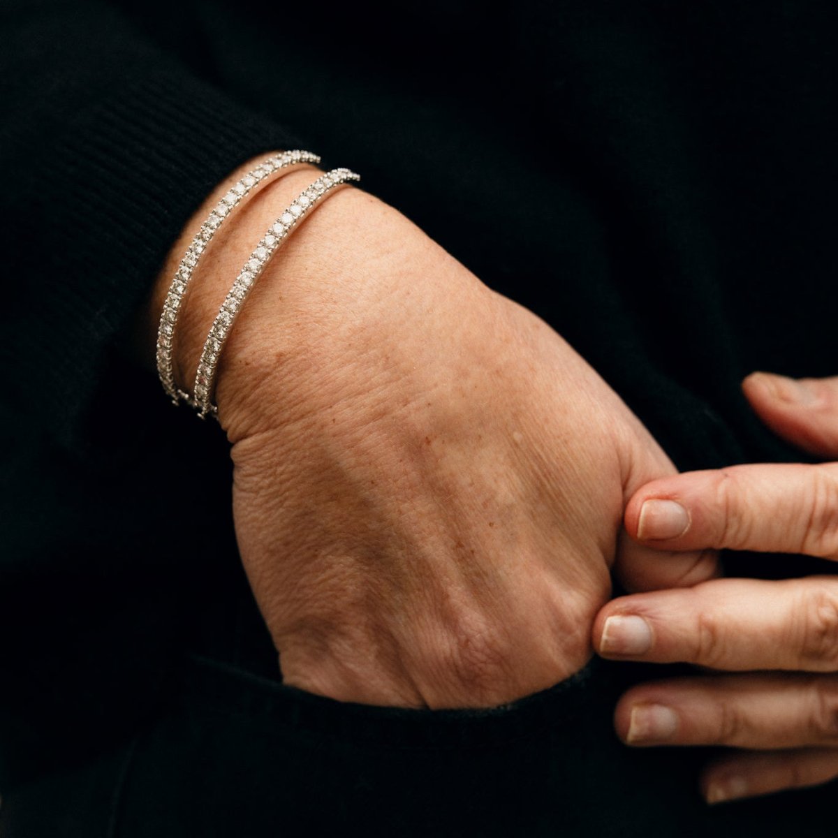 Bracelet Jonc en or blanc et diamants - Castafiore