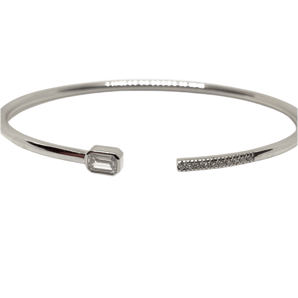 Bracelet Jonc en or blanc et diamants - Castafiore