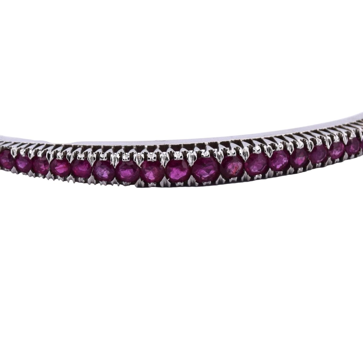 Bracelet Jonc en or blanc et rubis - Castafiore