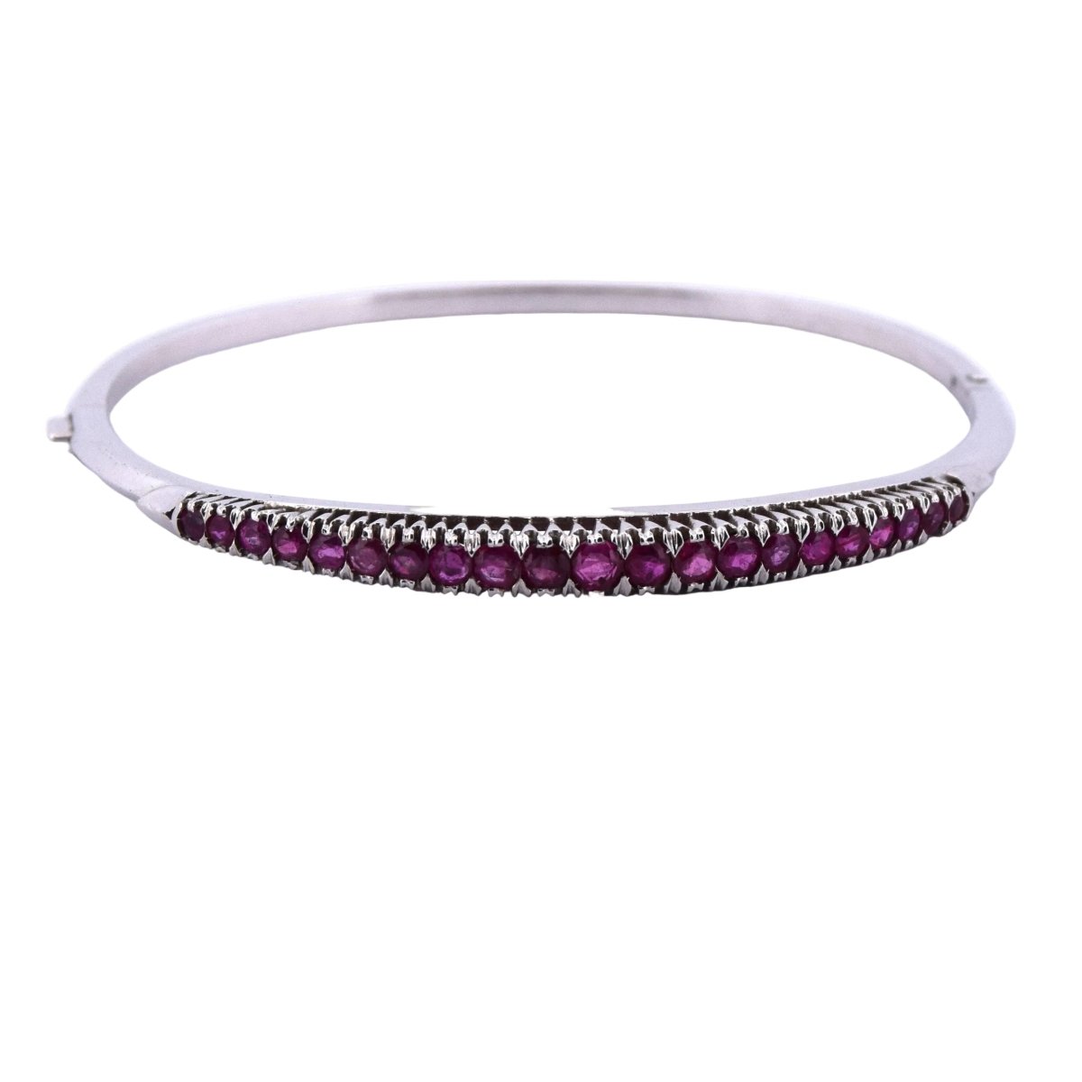 Bracelet Jonc en or blanc et rubis - Castafiore