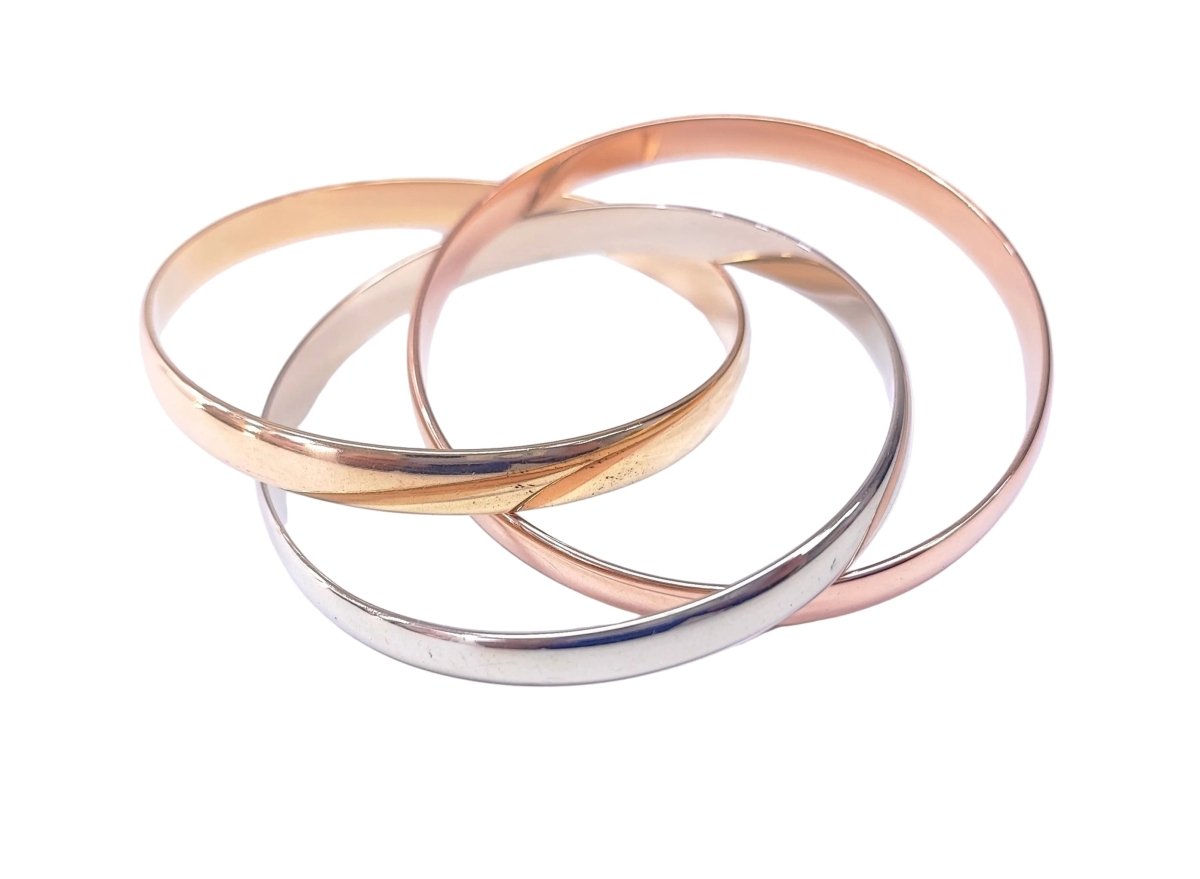 Bracelet Jonc en or blanc, or jaune et or rose - Castafiore