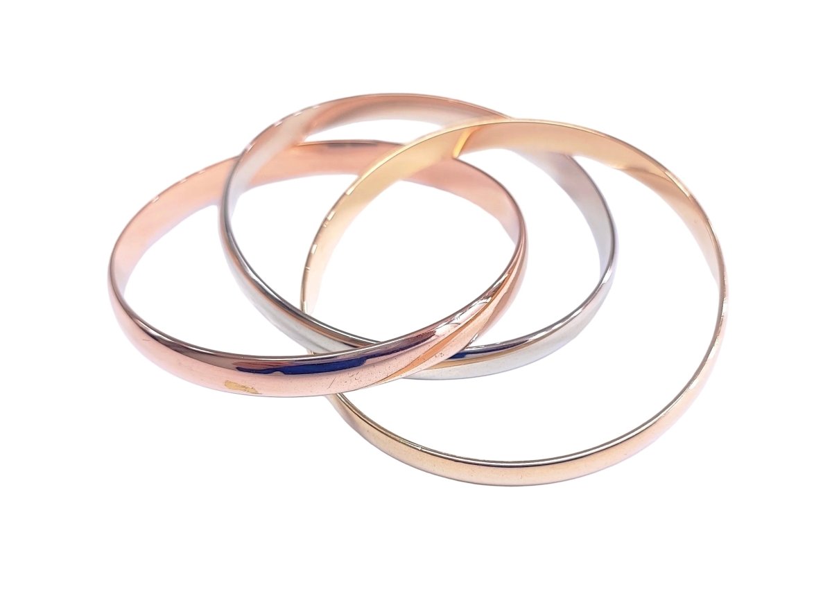 Bracelet Jonc en or blanc, or jaune et or rose - Castafiore