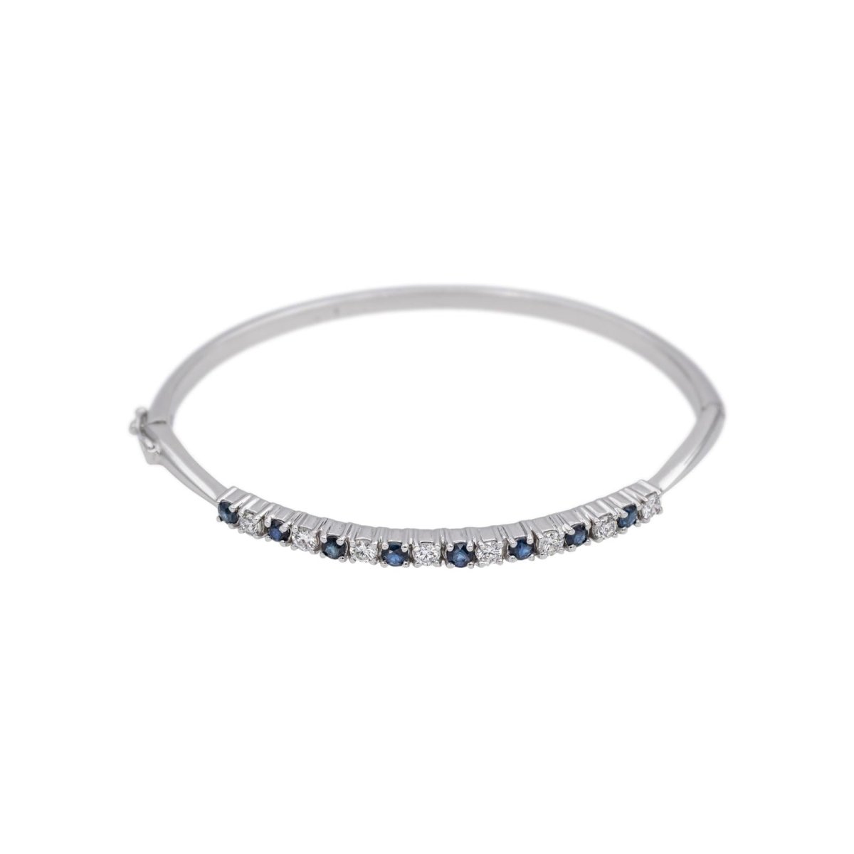 Bracelet Jonc en or blanc, saphirs et diamants - Castafiore