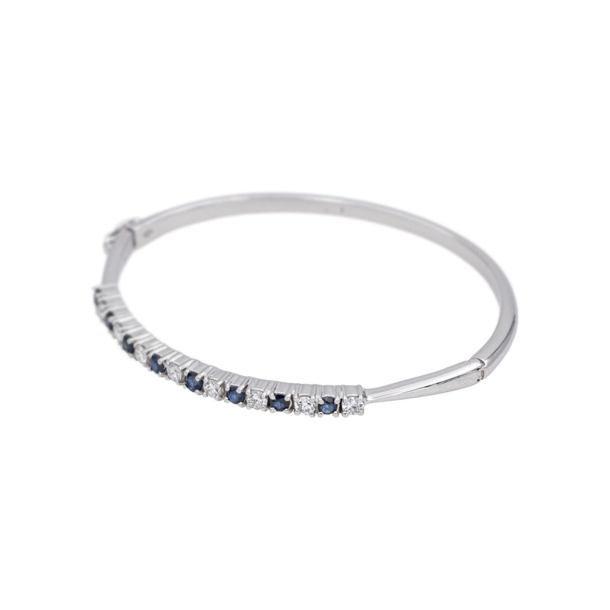 Bracelet Jonc en or blanc, saphirs et diamants - Castafiore