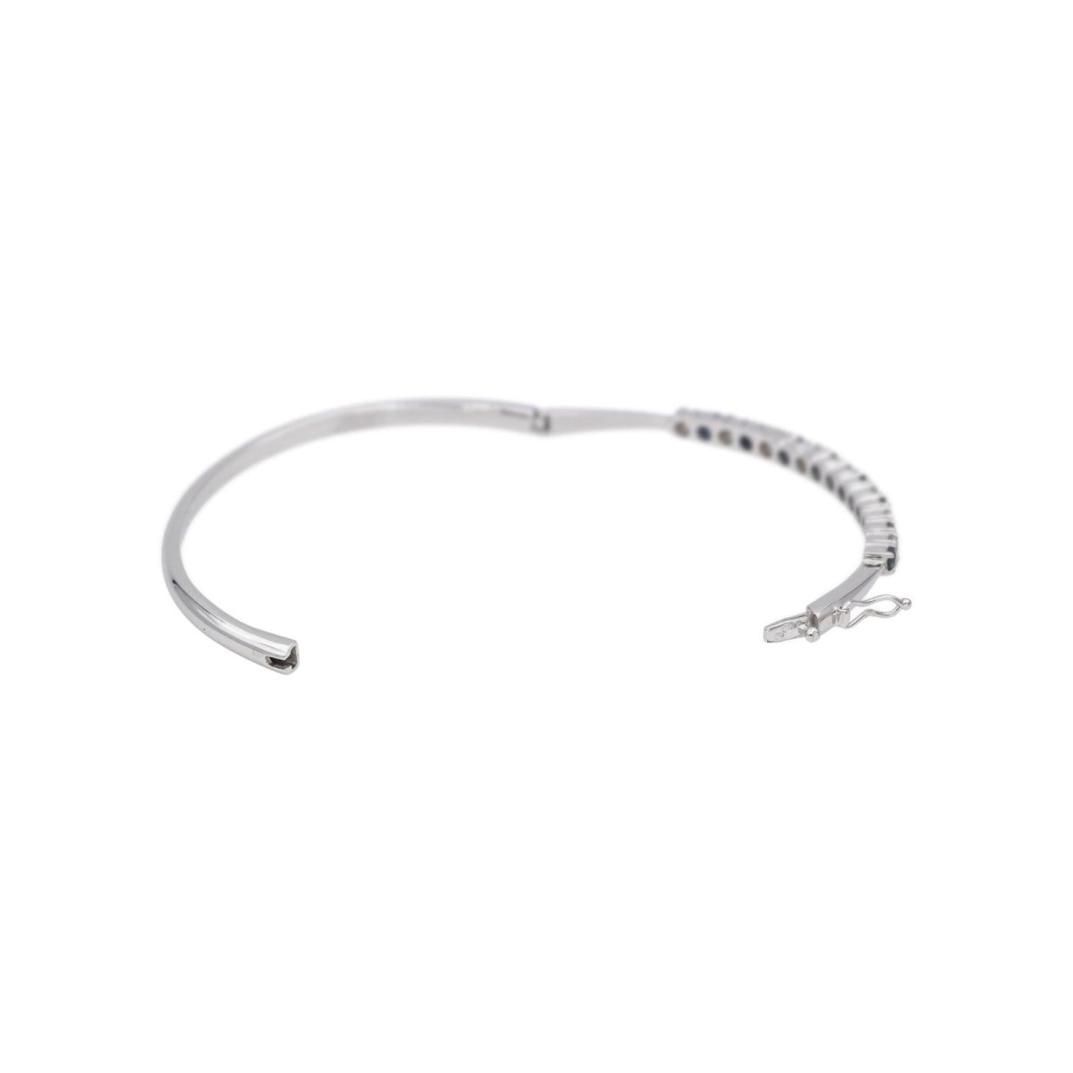 Bracelet Jonc en or blanc, saphirs et diamants - Castafiore