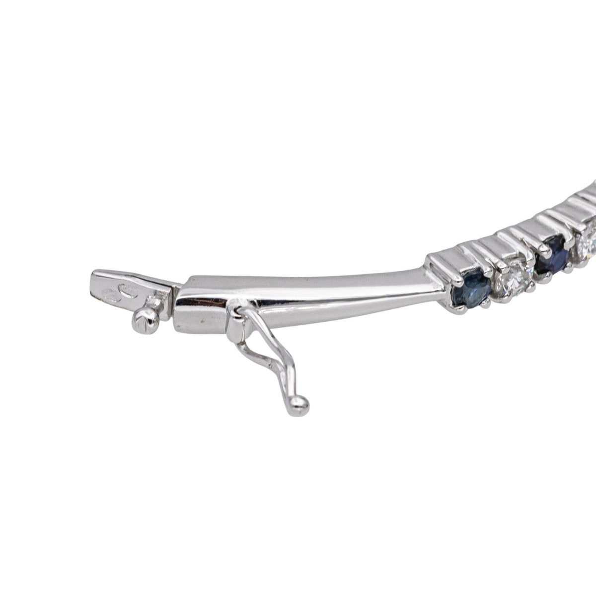 Bracelet Jonc en or blanc, saphirs et diamants - Castafiore