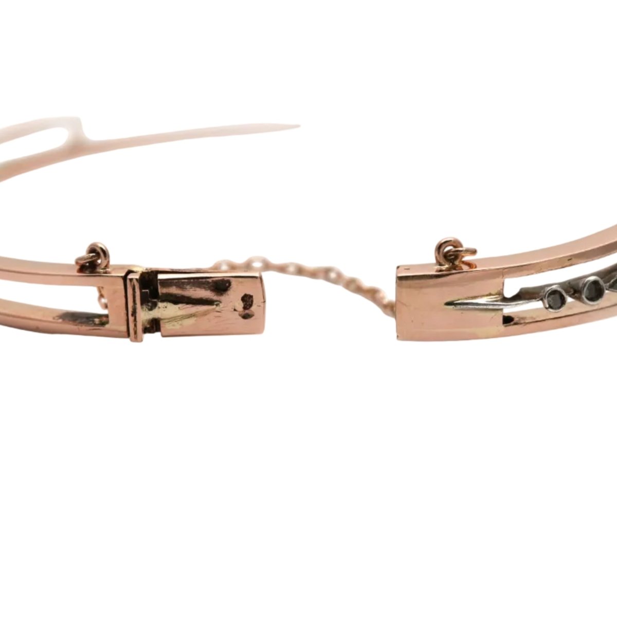Bracelet Jonc en or jaune, argent et diamants - Castafiore