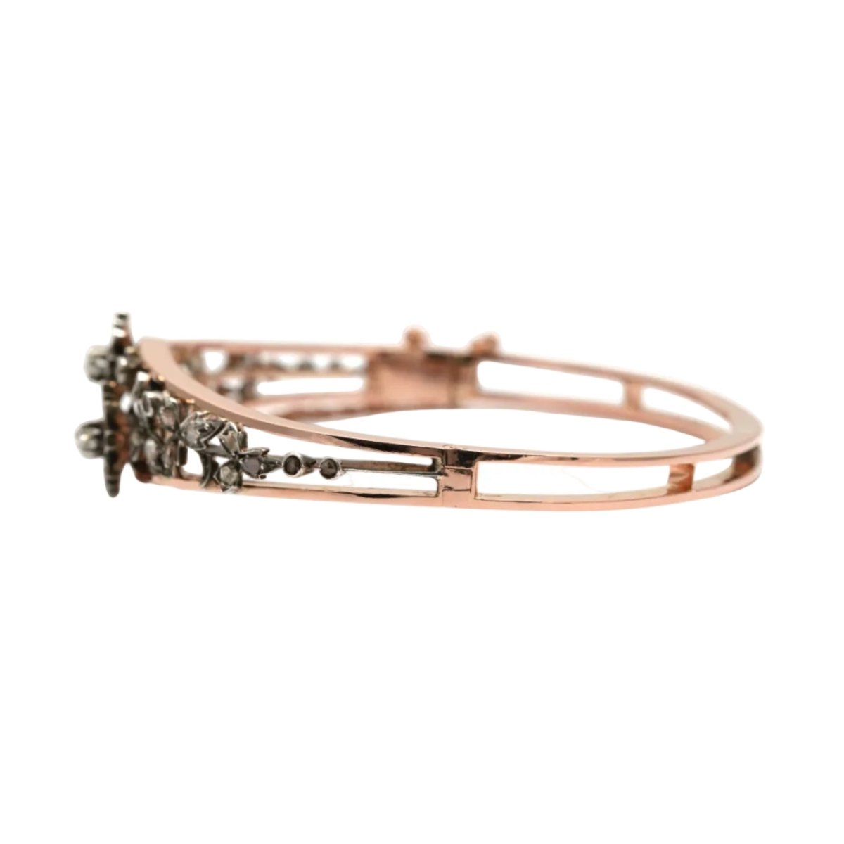 Bracelet Jonc en or jaune, argent et diamants - Castafiore