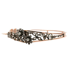 Bracelet Jonc en or jaune, argent et diamants - Castafiore