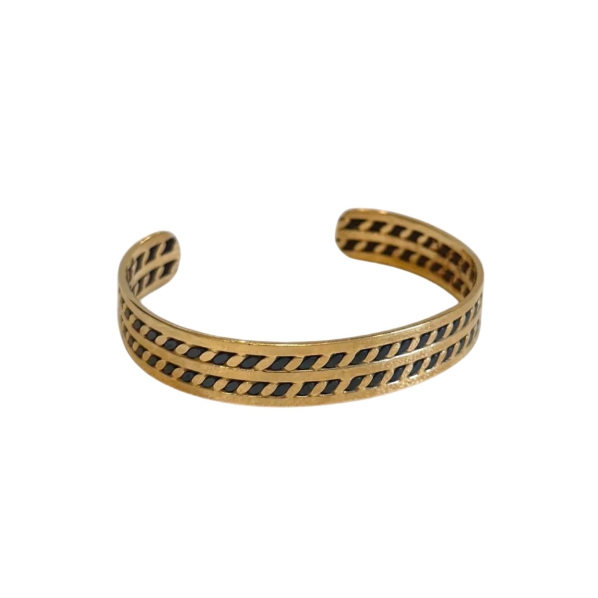 Bracelet Jonc en or jaune et acier - Castafiore