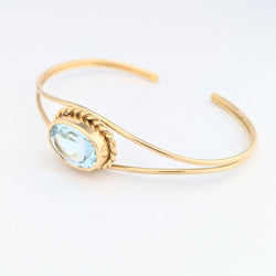 Bracelet jonc en or jaune et aigue-marine