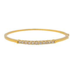 Bracelet Jonc en or jaune et diamant - Castafiore