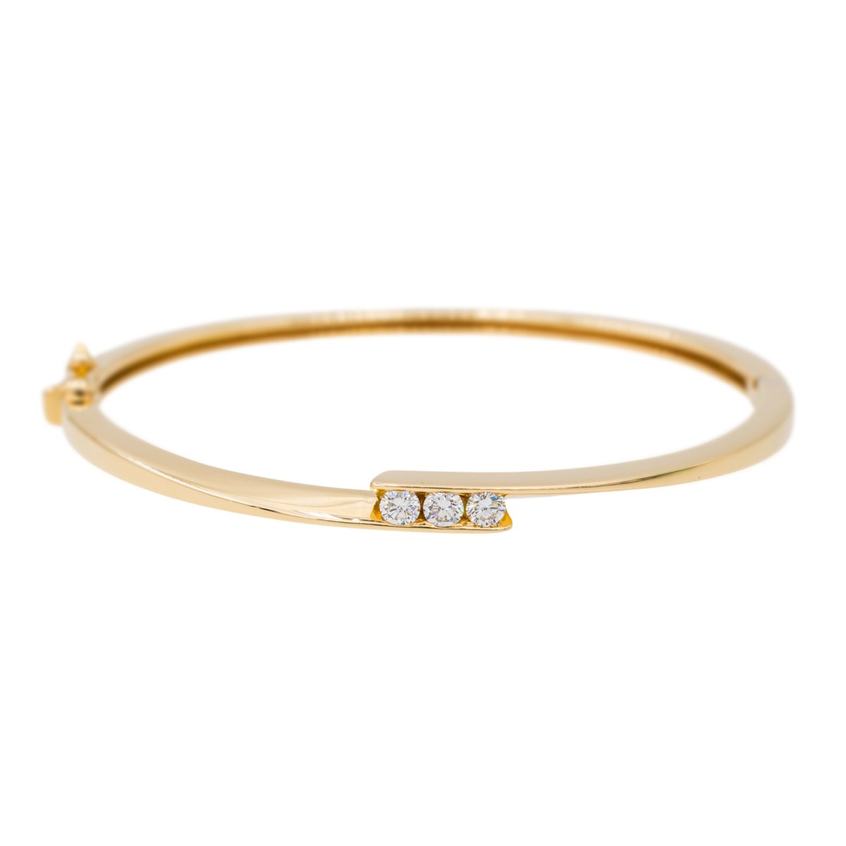 Bracelet Jonc en or jaune et diamant - Castafiore