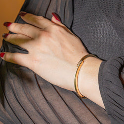 Bracelet Jonc en or jaune et diamant - Castafiore