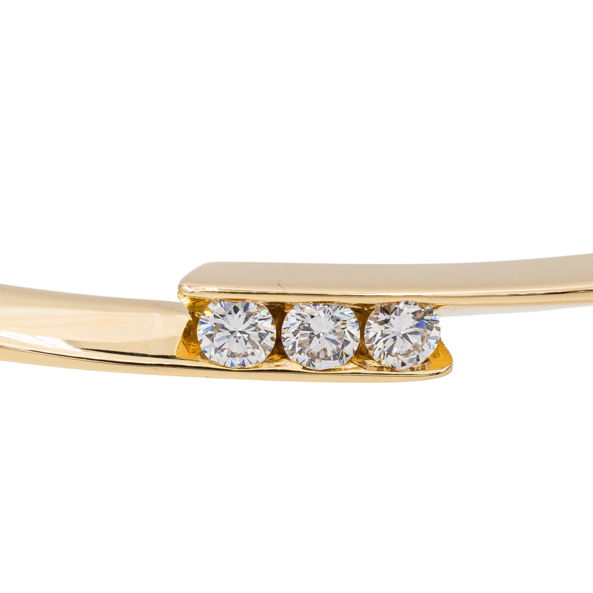 Bracelet Jonc en or jaune et diamant - Castafiore