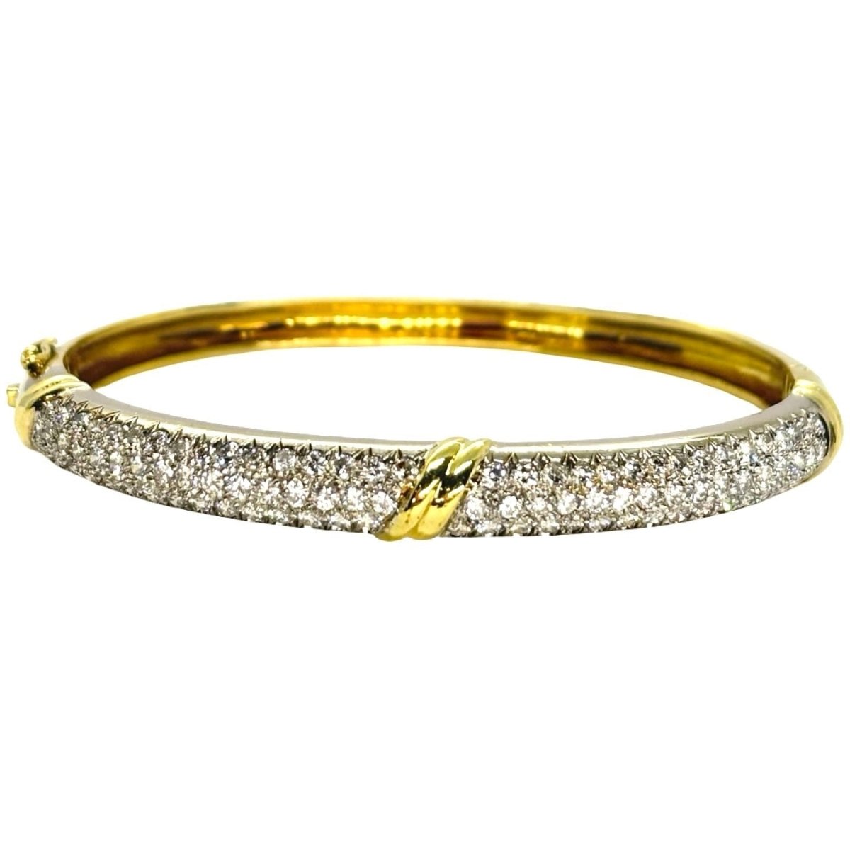 Bracelet Jonc en or jaune et diamant - Castafiore