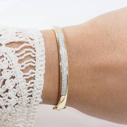 Bracelet Jonc en or jaune et diamants - Castafiore