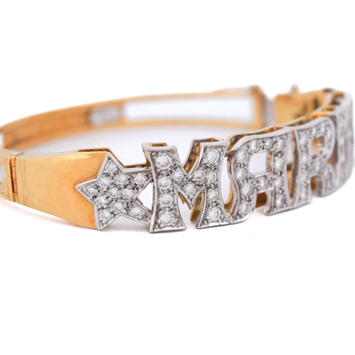 Bracelet Jonc en or jaune et diamants - Castafiore