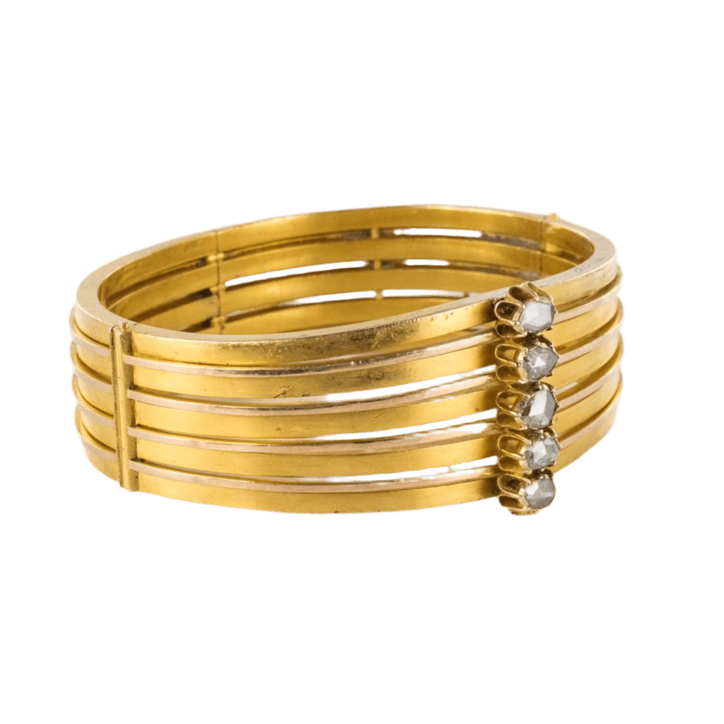 Bracelet Jonc en or jaune et diamants - Castafiore