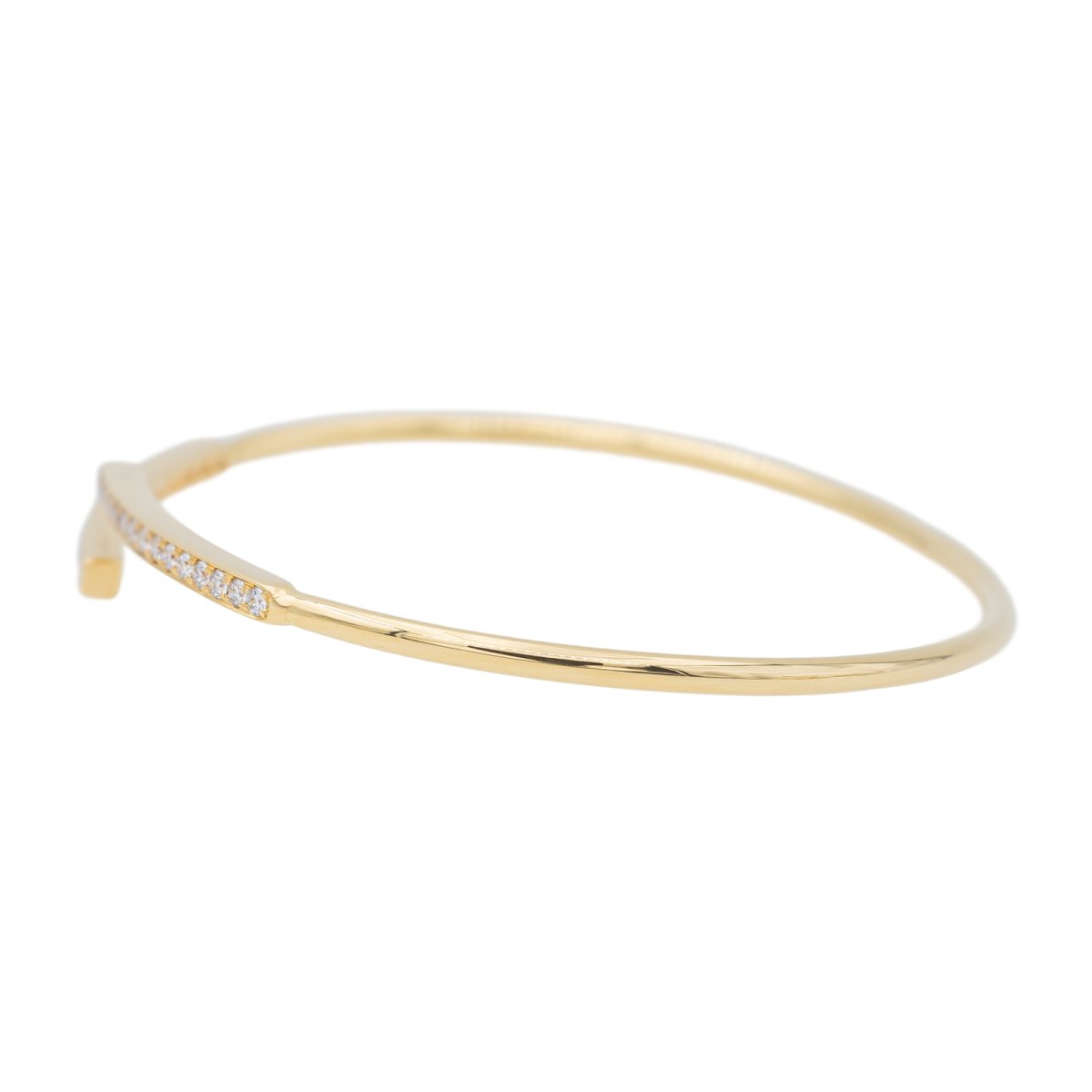 Bracelet jonc en or jaune et diamants - Castafiore