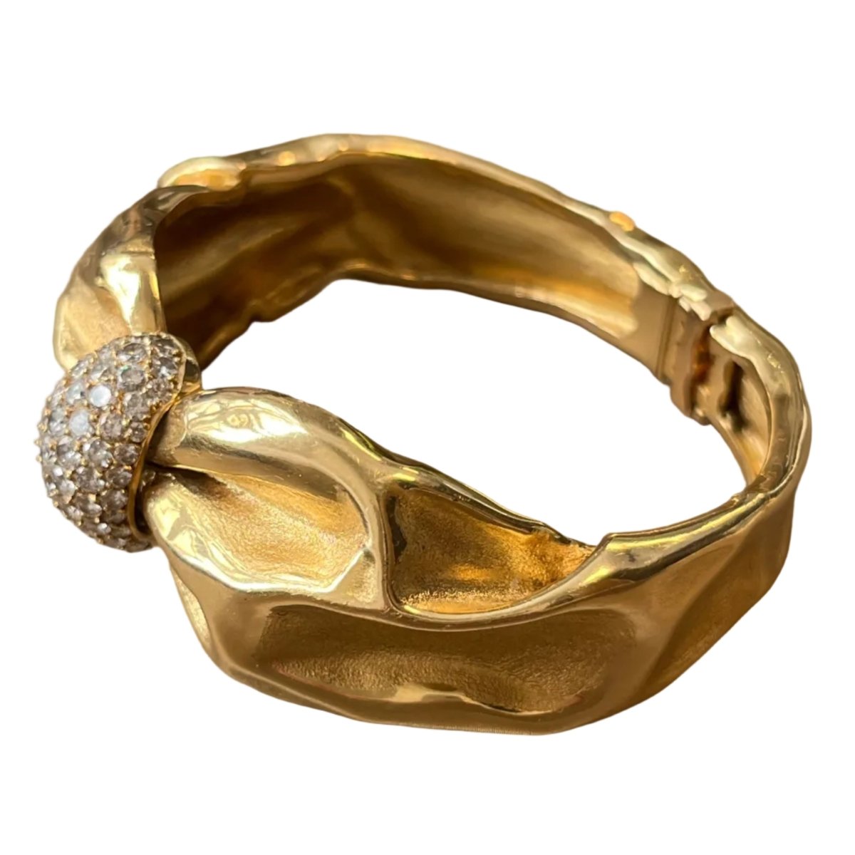 Bracelet Jonc en or jaune et diamants - Castafiore