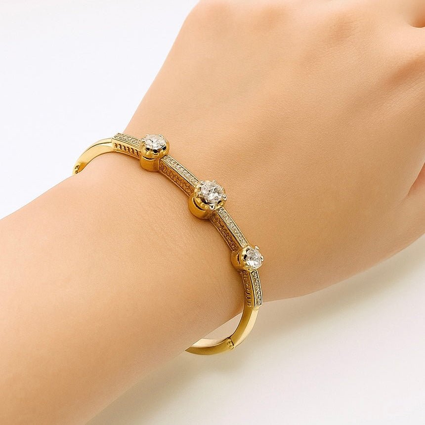 Bracelet Jonc en or jaune et diamants - Castafiore