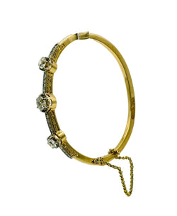 Bracelet Jonc en or jaune et diamants - Castafiore