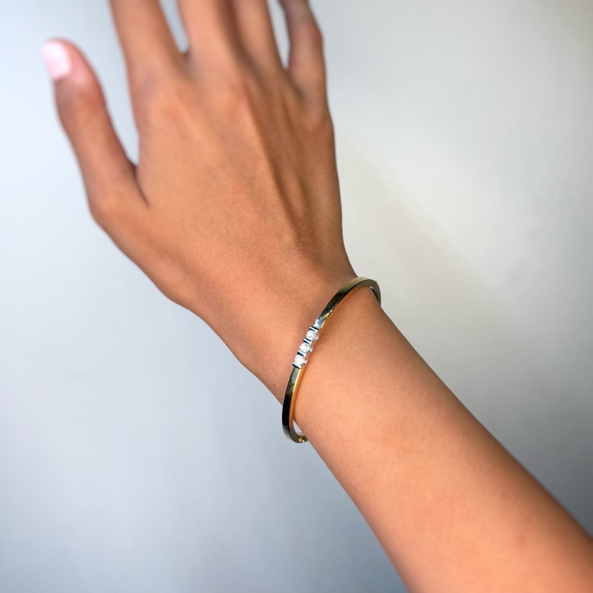 Bracelet Jonc en or jaune et diamants - Castafiore