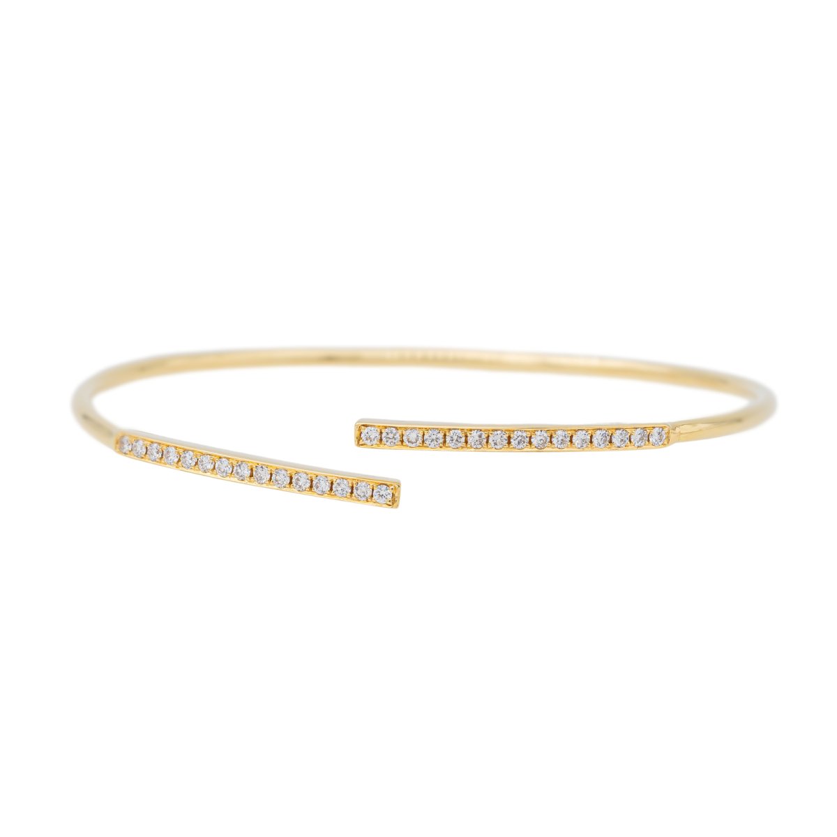 Bracelet jonc en or jaune et diamants - Castafiore