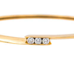 Bracelet Jonc en or jaune et diamants - Castafiore