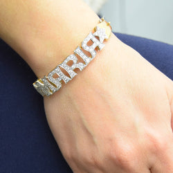 Bracelet Jonc en or jaune et diamants - Castafiore